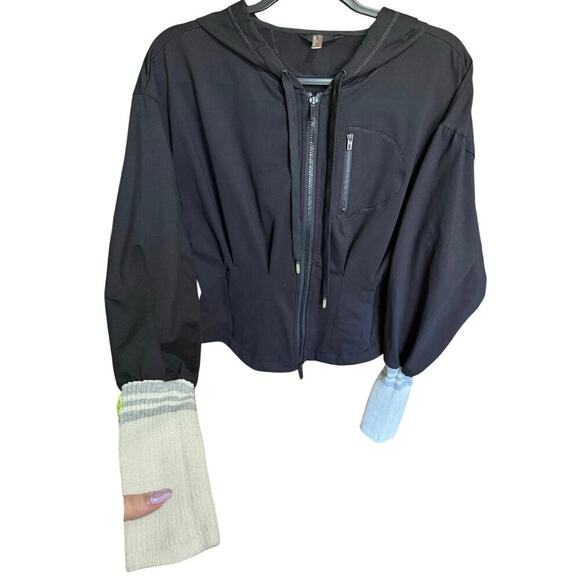Free People Movement Corset Double Zip Knit Cuff Performance Jacket Size Medium - Picture 1 of 14